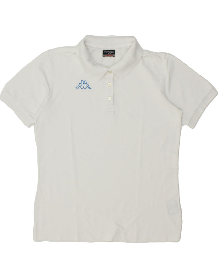 KAPPA Womens Polo Shirt UK 16 Large White Cotton Vintage Kappa and Second-Hand Kappa from Messina Hembry 