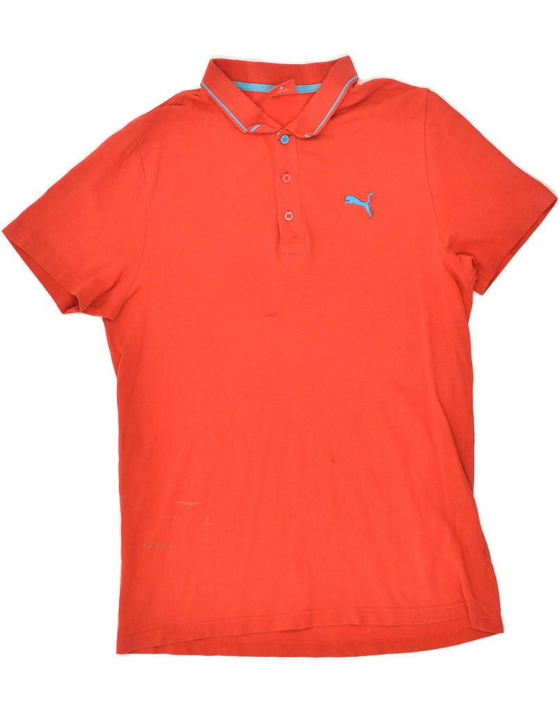 PUMA Mens Polo Shirt Medium Orange Cotton | Vintage Puma | Thrift | Second-Hand Puma | Used Clothing | Messina Hembry 