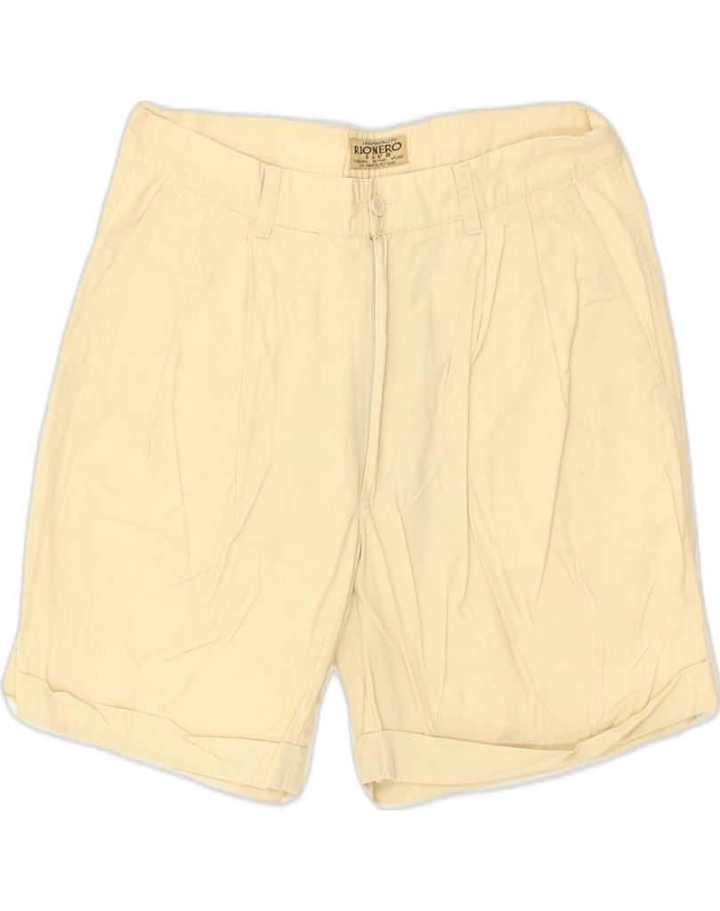 RIONERO Womens High Waist Pegged Chino Shorts IT 50 XL W32 Yellow Cotton | Vintage Rionero | Thrift | Second-Hand Rionero | Used Clothing | Messina Hembry 