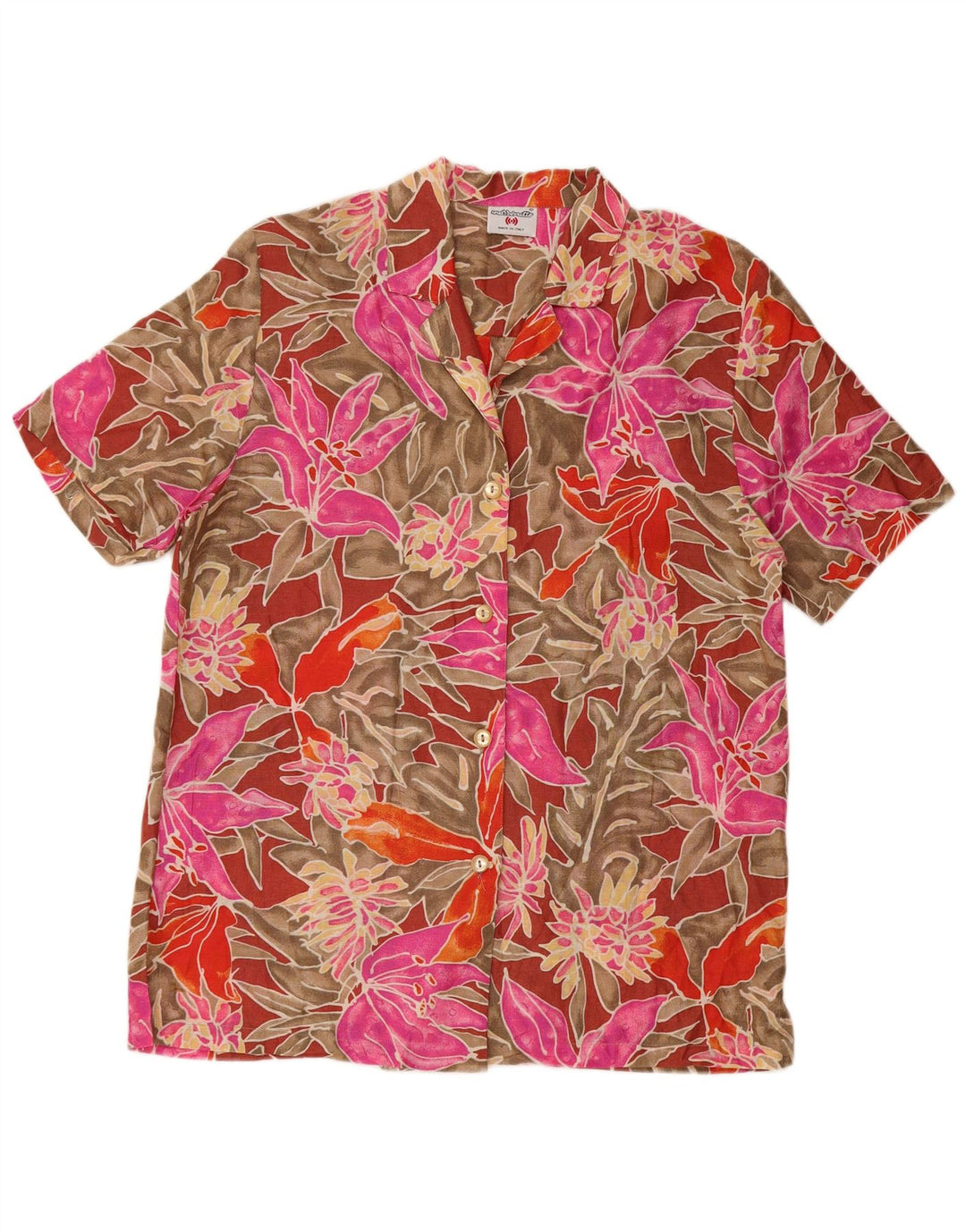 MAZZONETTO Womens Short Sleeve Shirt IT 46 Large Multicoloured Floral