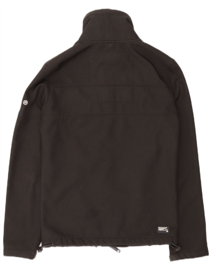 Superdry Mens Windtrekker Windbreaker Jacket UK 34 XS Black Polyester