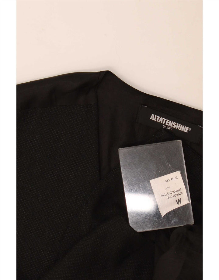 Altatensione Mens Waistcoat Medium Black Cotton