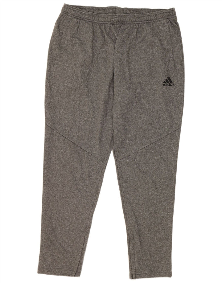 Adidas Mens Tracksuit Trousers XL Grey Flecked Polyester