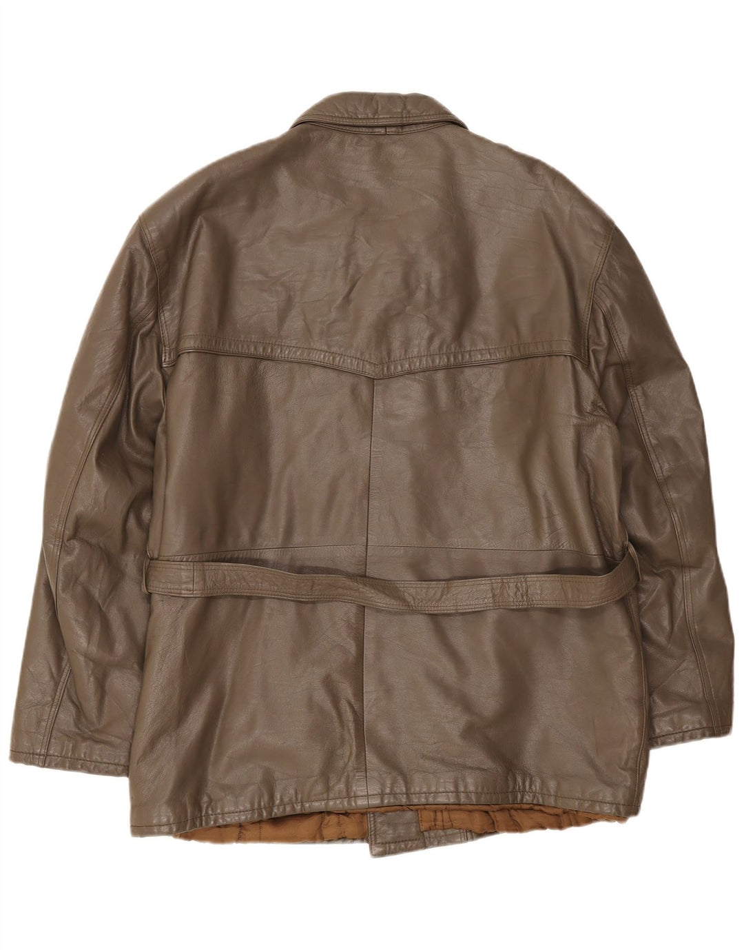 Vintage Mens Leather Jacket IT 54 2XL Brown