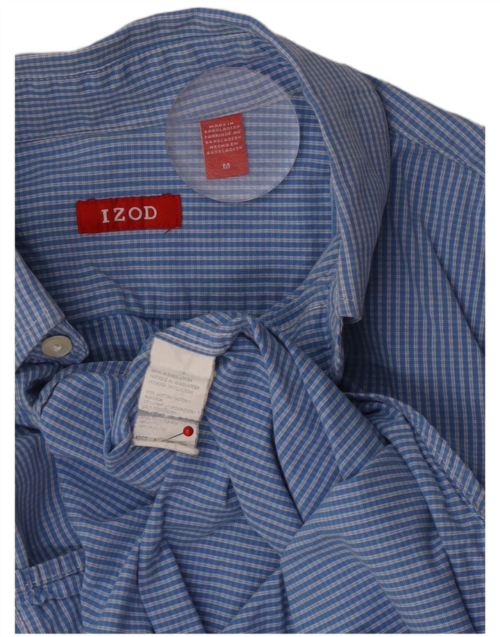 Izod Mens Shirt Medium Blue Check Cotton