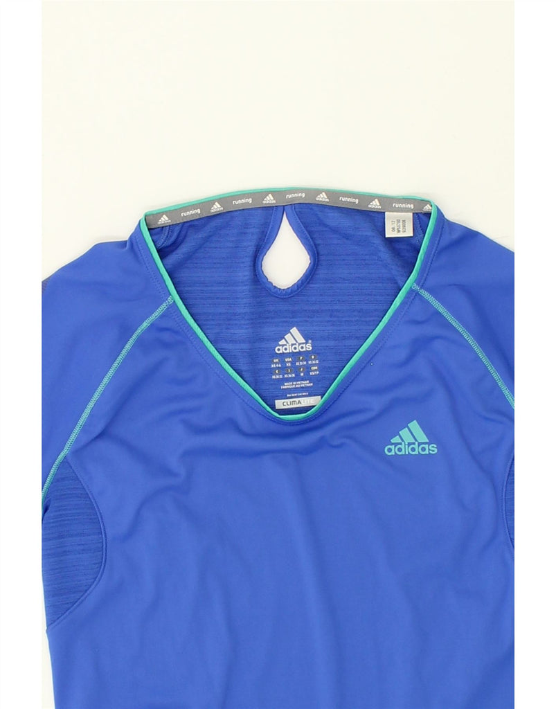 ADIDAS Womens Climalite T-Shirt Top UK 4/6 XS Blue Polyester | Vintage Adidas | Thrift | Second-Hand Adidas | Used Clothing | Messina Hembry 