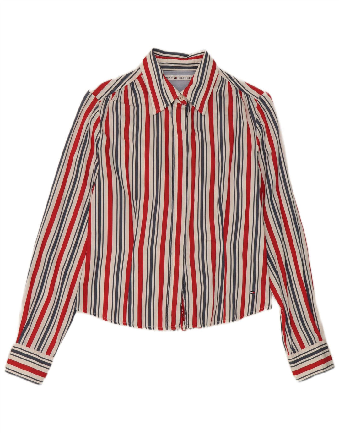 Tommy Hilfiger Womens Shirt US 6 Medium Multicoloured Striped Cotton