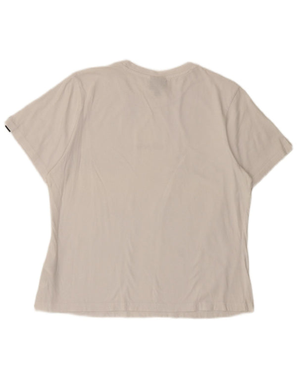 Ellesse Womens Graphic T-Shirt Top UK 14 Large White Cotton