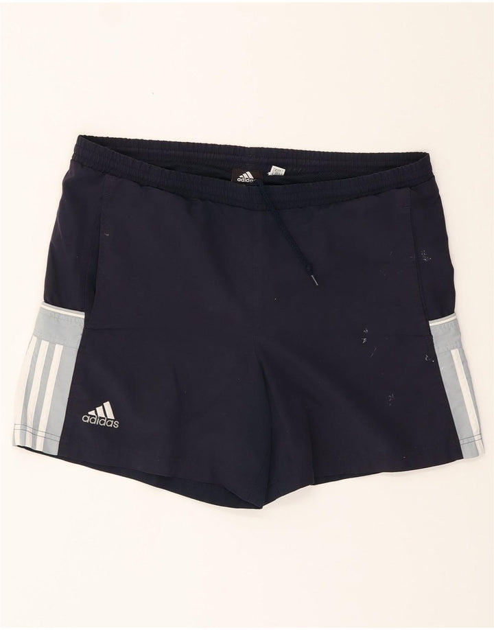 ADIDAS Mens Swimming Shorts Medium Navy Blue Colourblock Polyester Vintage Adidas and Second-Hand Adidas from Messina Hembry 
