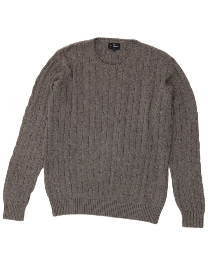 Marks & Spencer Mens Blue Harbour Crew Neck Jumper Sweater Large Grey