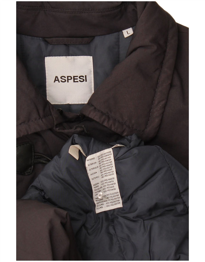 Aspesi Womens Duffle Coat UK 16 Large Navy Blue Polyester