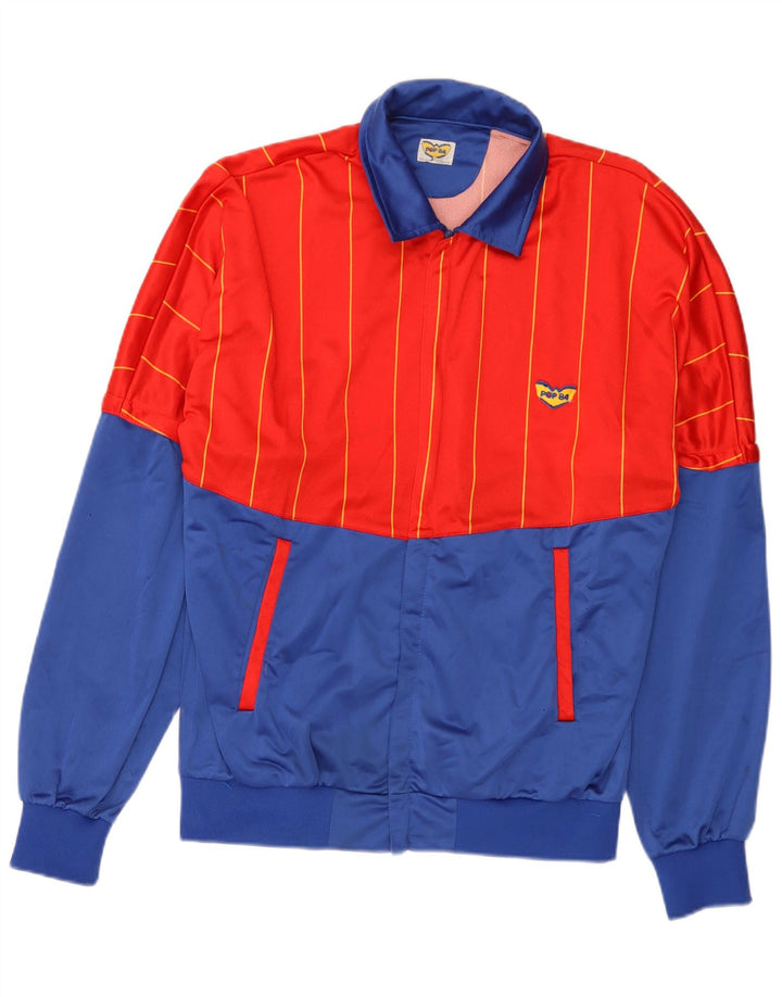 POP 84 Mens Tracksuit Top Jacket XL Red Colourblock