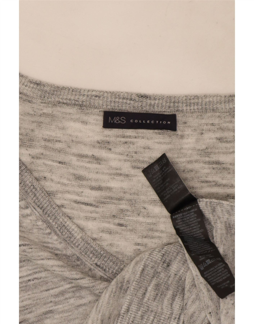 Marks & Spencer Womens V-Neck Jumper Sweater UK 8 Small Grey Flecked