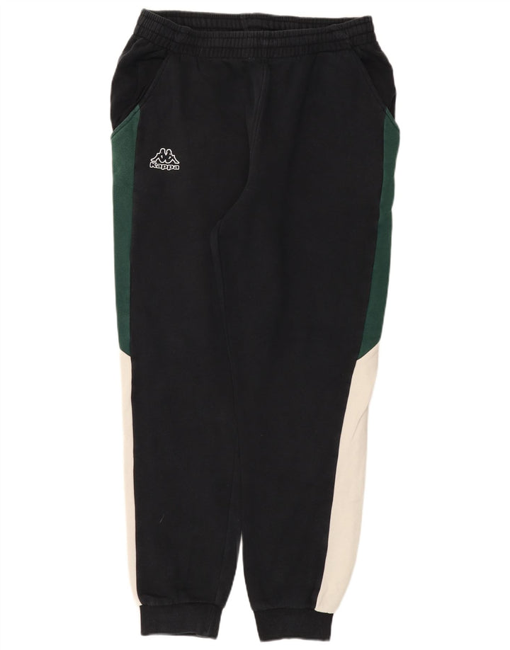 Kappa Mens Tracksuit Trousers Joggers Medium Black Colourblock Cotton