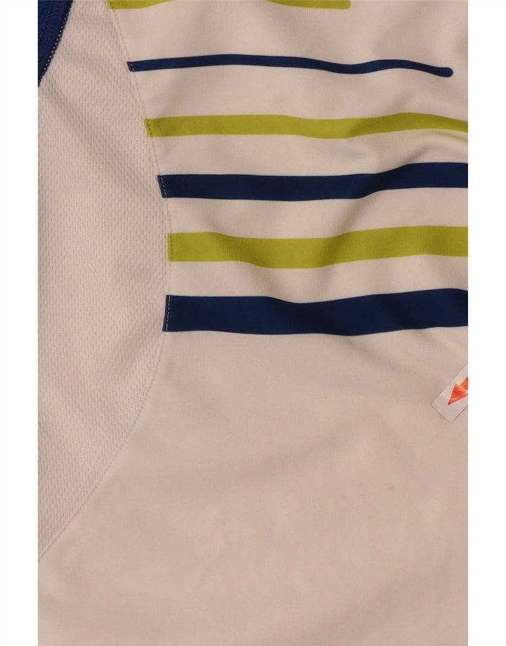 Sergio Tacchini Mens Polo Shirt Large White Colourblock Polyester