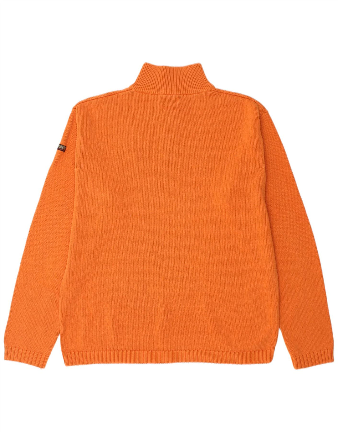 NAPAPIJRI Mens Geographic Zip Neck Jumper Sweater 2XL Orange Cotton