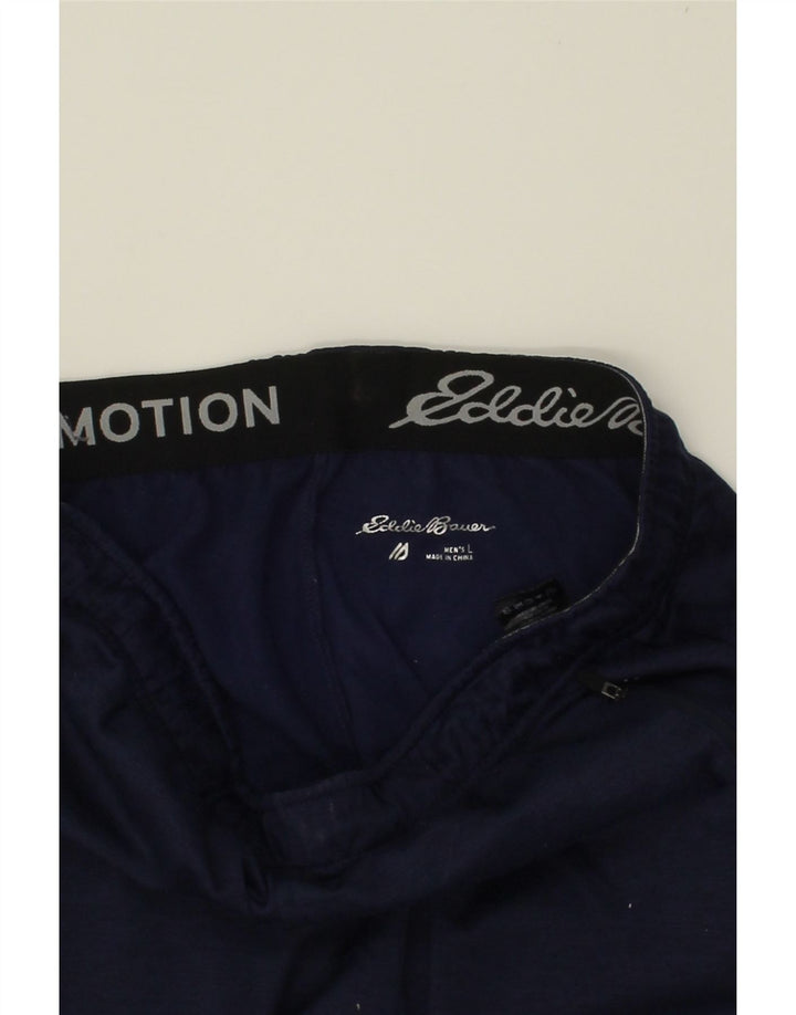 EDDIE BAUER Mens Tracksuit Trousers Joggers Large  Navy Blue Polyester Vintage Eddie Bauer and Second-Hand Eddie Bauer from Messina Hembry 