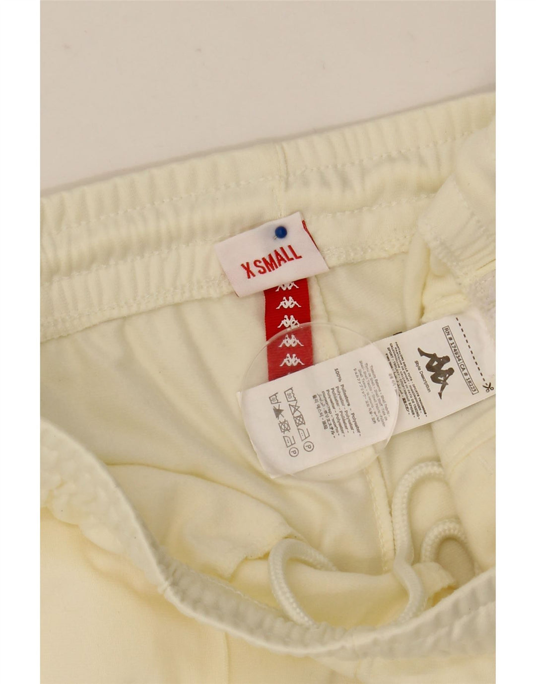 Kappa Mens Graphic Tracksuit Trousers Joggers XS  Off White Polyester