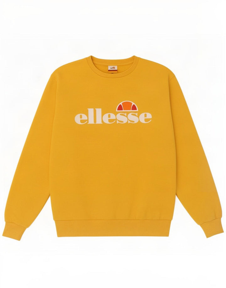 Ellesse Womens Graphic Oversized Sweatshirt Jumper UK 10 Small Yellow
