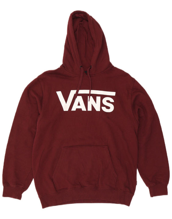 Vans Mens Graphic Hoodie Jumper Medium Burgundy Cotton