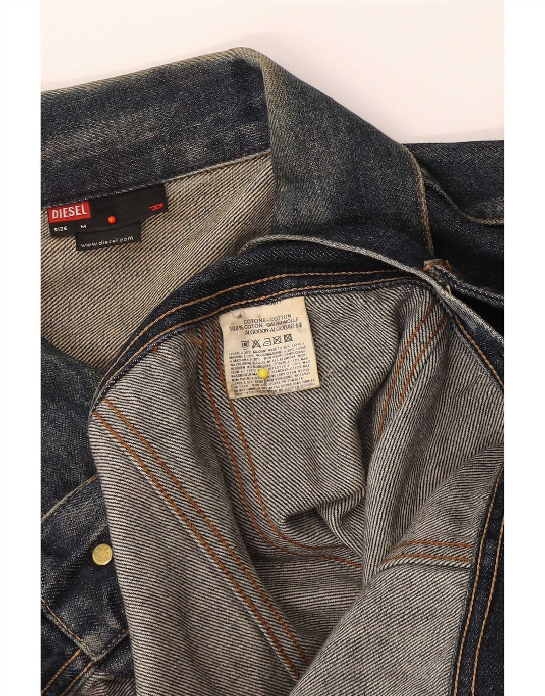 Diesel Womens Denim Jacket UK 14 Medium Navy Blue Cotton
