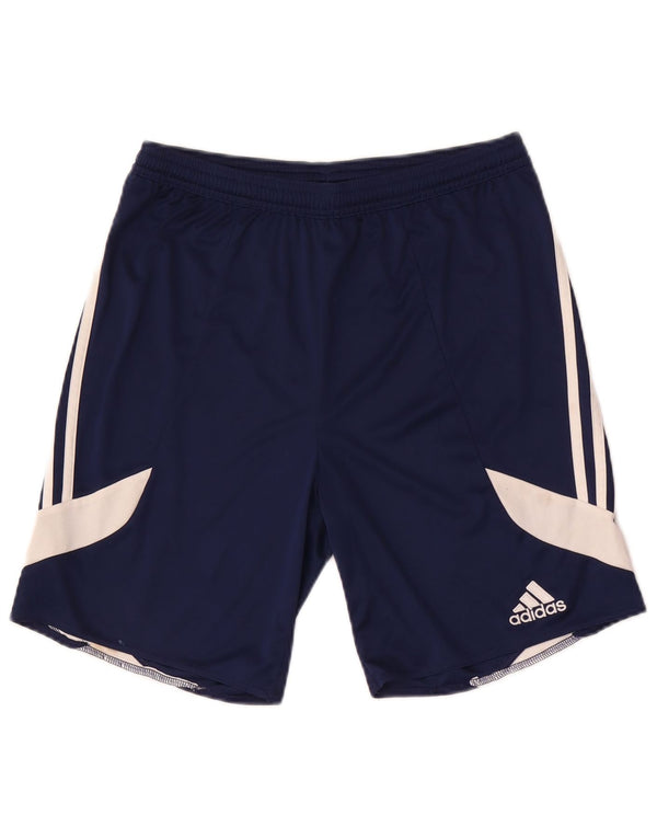 Adidas Boys Climalite Sport Shorts 15-16 Years 2XL Navy Blue Colourblock