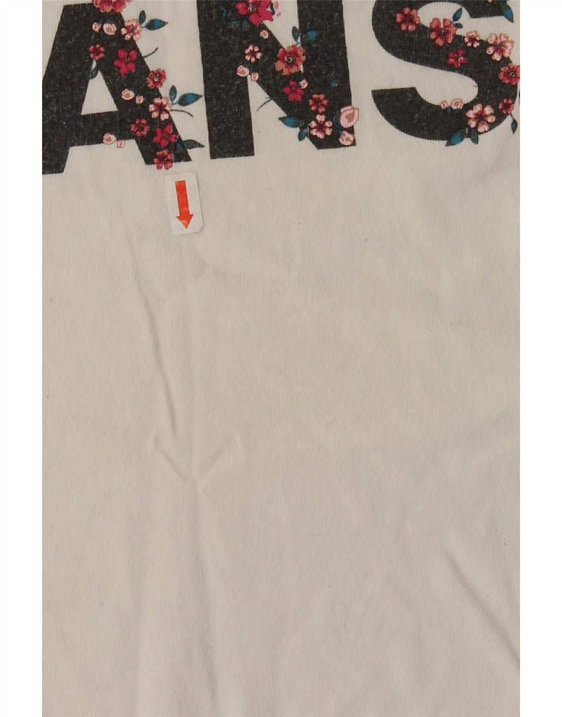 VANS Womens Crop Graphic T-Shirt Top UK 14 Medium White Cotton Vintage Vans and Second-Hand Vans from Messina Hembry 
