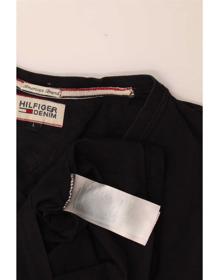 Tommy Hilfiger Mens T-Shirt Top Large Black Cotton