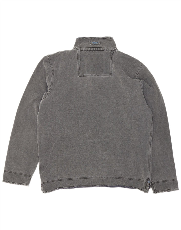 Crew Clothing Mens Zip Neck Sweatshirt Jumper Medium Grey Cotton