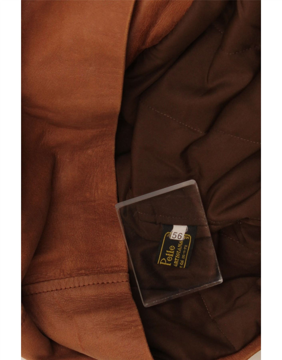 Vintage Mens Leather Coat IT 56 3XL Brown Leather