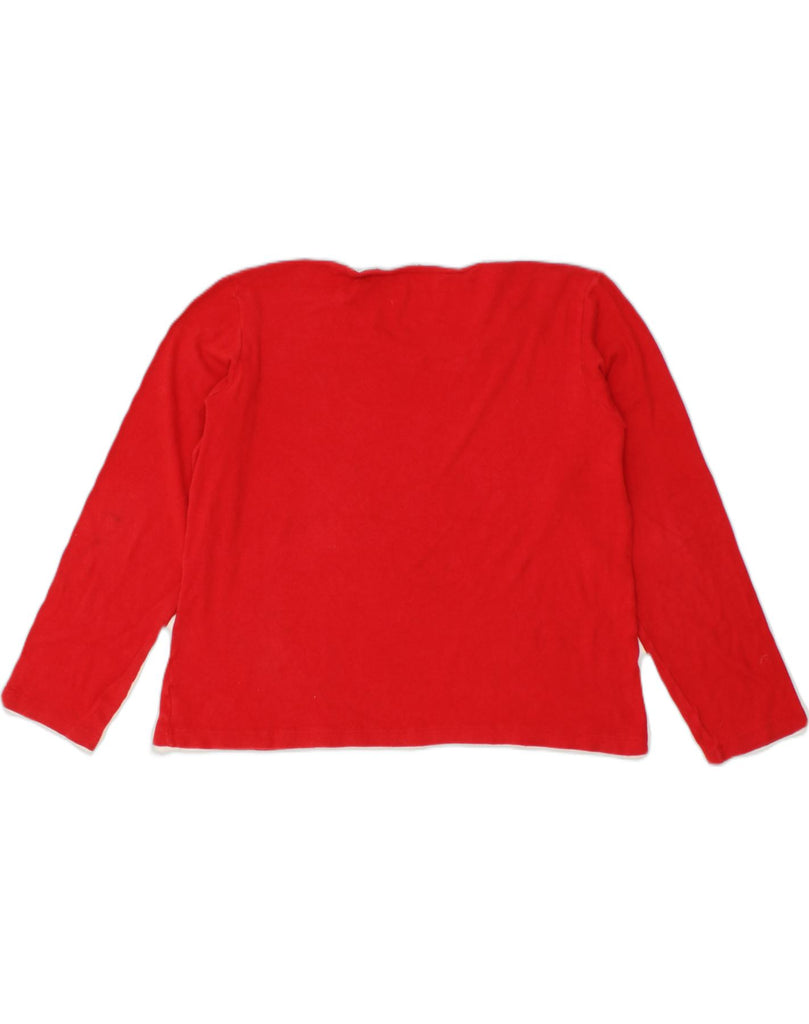 TOMMY HILFIGER Womens Top Long Sleeve UK 18 XL Red Cotton | Vintage Tommy Hilfiger | Thrift | Second-Hand Tommy Hilfiger | Used Clothing | Messina Hembry 