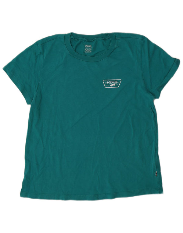 Vans Womens Graphic T-Shirt Top UK 12 Medium Green Cotton