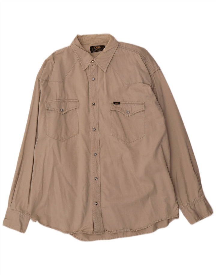Lee Mens Shirt XL Beige Cotton