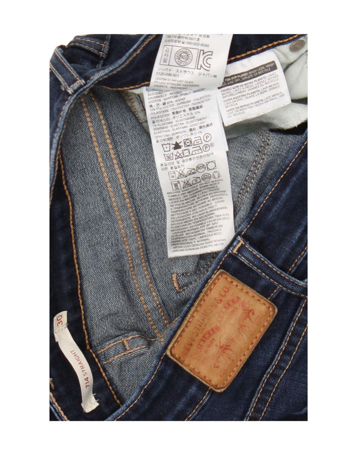 Levi's Womens 714 Straight Jeans W30 L32 Navy Blue Cotton