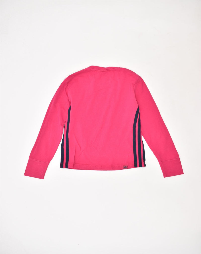 ADIDAS Girls Graphic Sweatshirt Jumper 9-10 Years Pink Cotton | Vintage | Thrift | Second-Hand | Used Clothing | Messina Hembry 