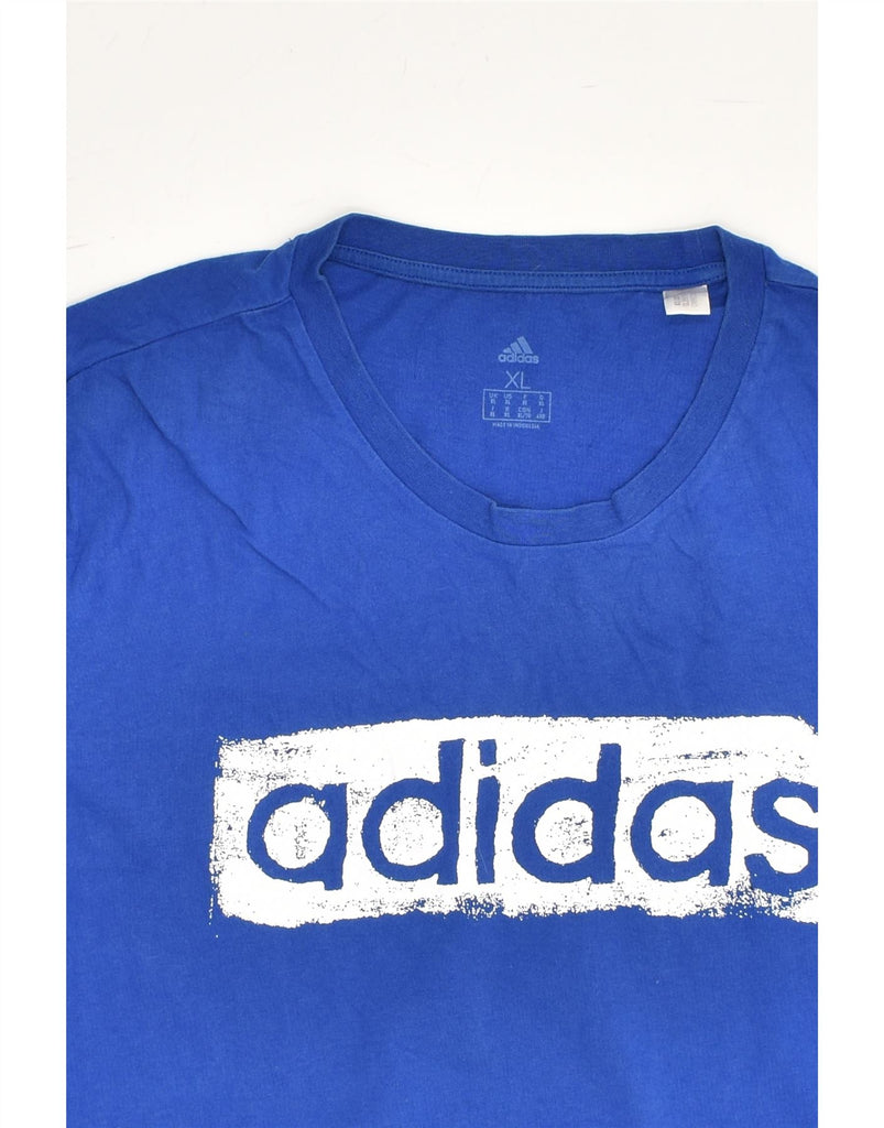 ADIDAS Mens Graphic T-Shirt Top XL Blue Cotton | Vintage Adidas | Thrift | Second-Hand Adidas | Used Clothing | Messina Hembry 