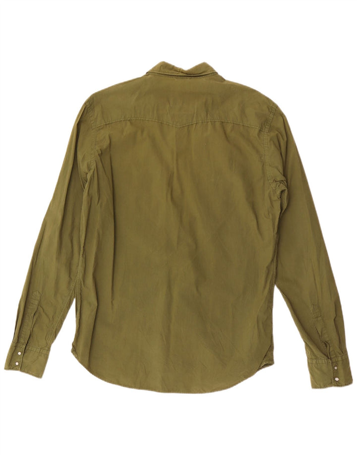 Sun68 Mens Shirt Large Green Cotton