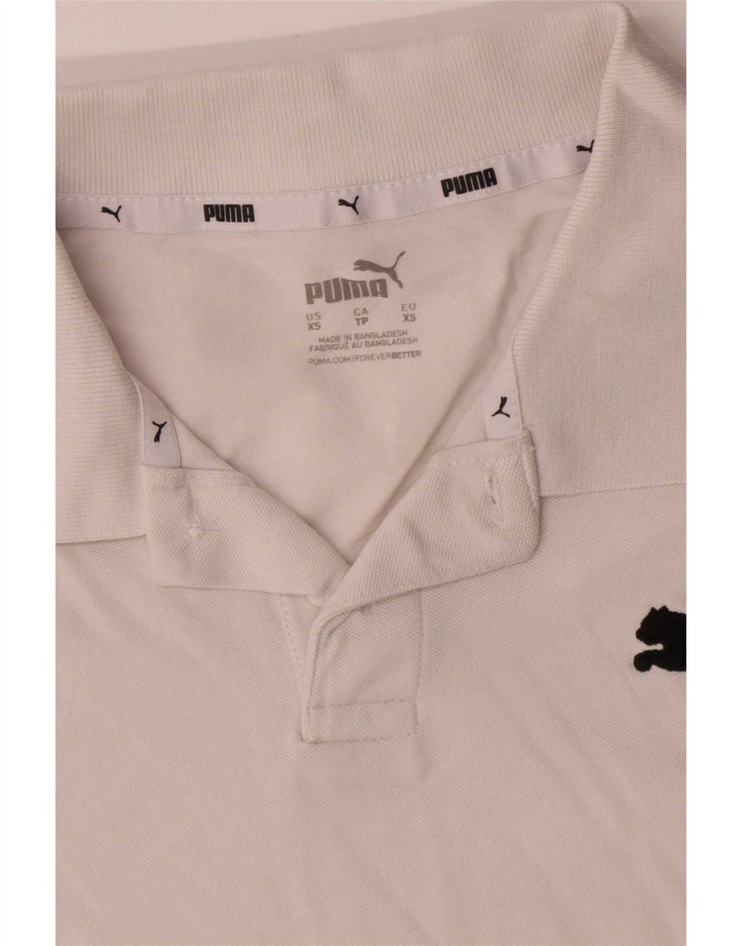 Puma Mens Polo Shirt XS White Cotton