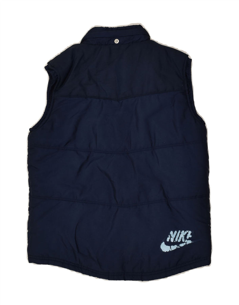 NIKE Girls Padded Gilet 7-8 Years XL Navy Blue Polyester | Vintage Nike | Thrift | Second-Hand Nike | Used Clothing | Messina Hembry 