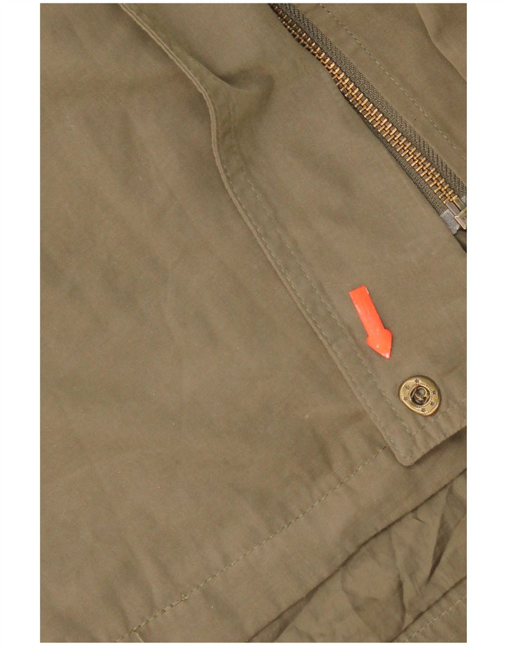 Oasis Womens Hooded Parka Jacket UK 10 Small Khaki Polyester