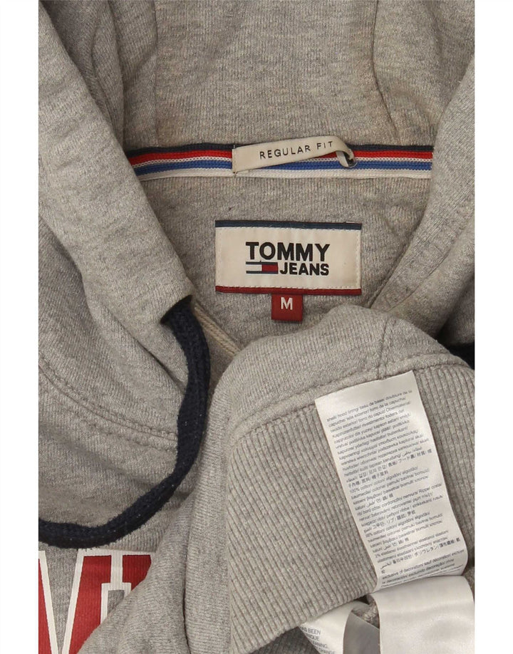 Tommy Hilfiger Mens Graphic Regular Fit Hoodie Jumper Medium Grey Cotton