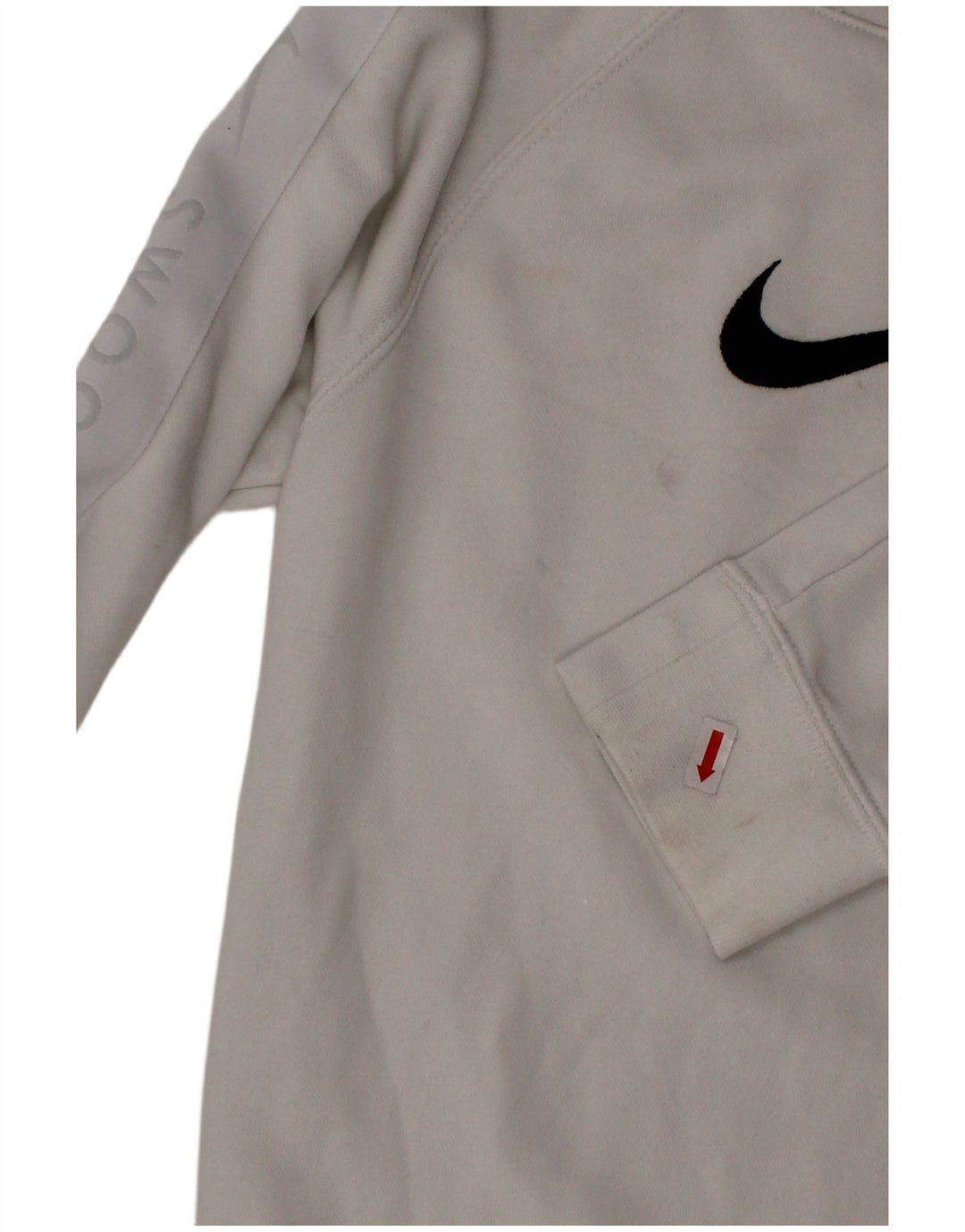 NIKE Boys Swoosh Standard Fit Sweatshirt Jumper 8-9 Years Small White