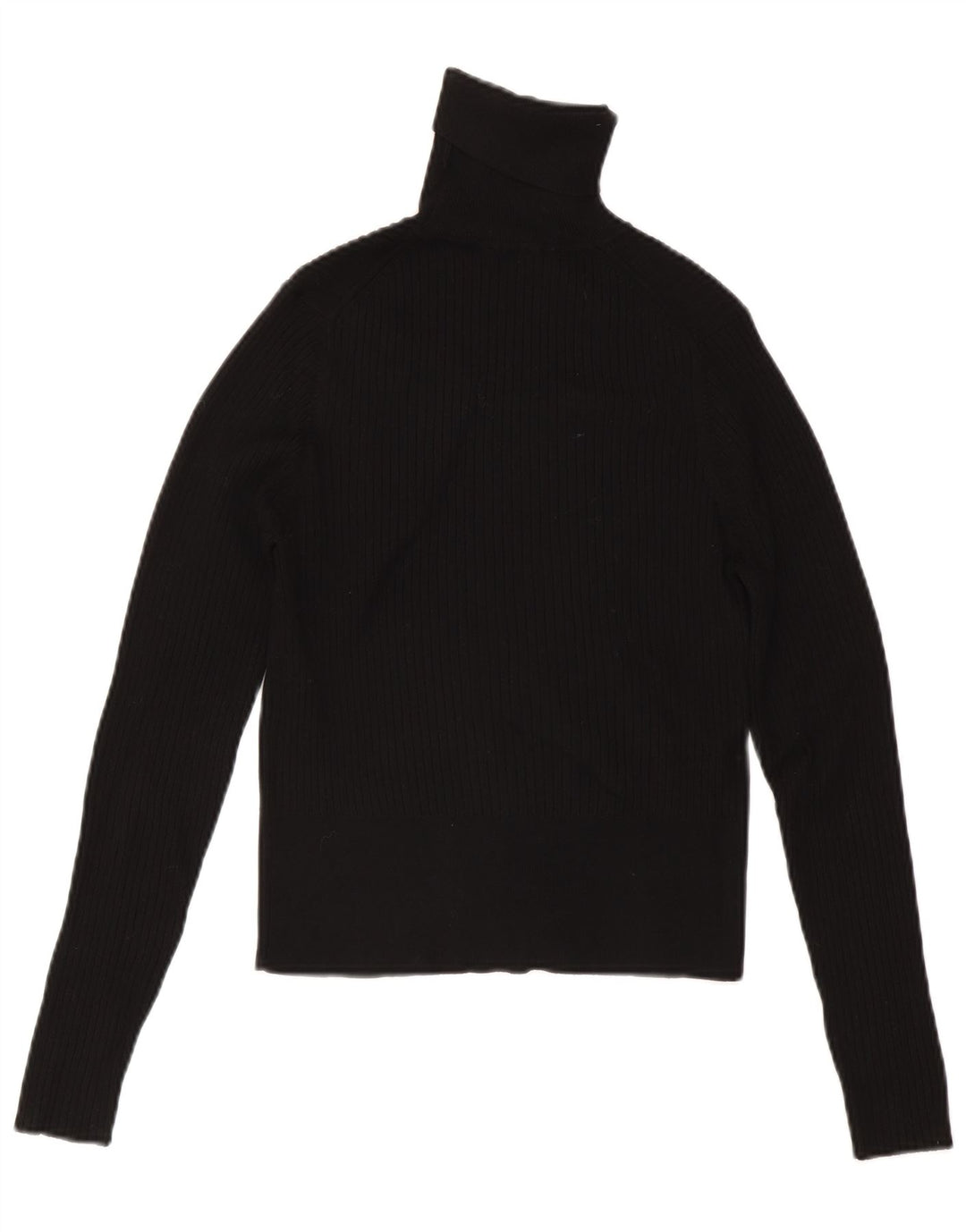 Zara Womens Crop Roll Neck Jumper Sweater UK 14 Large Black