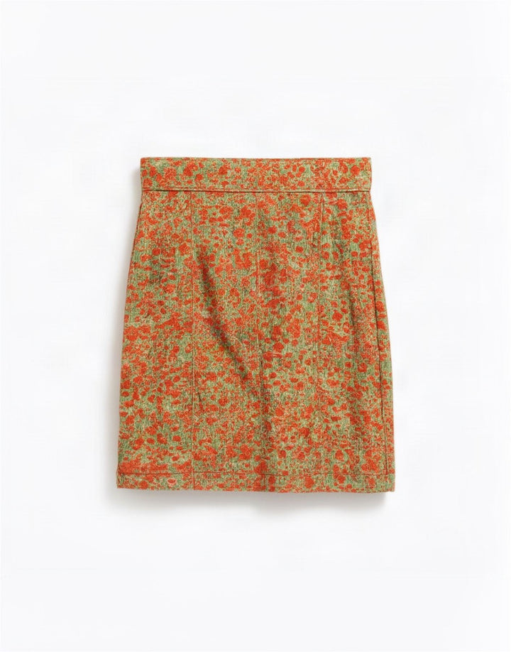 Paul Smith Womens Abstract Pattern A-Line Skirt Medium W30 Orange Cotton