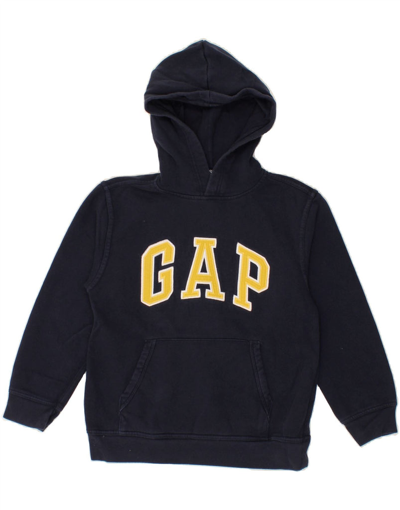 GAP Boys Graphic Hoodie Jumper 10-11 Years Large Navy Blue Cotton | Vintage Gap | Thrift | Second-Hand Gap | Used Clothing | Messina Hembry 