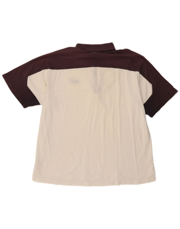 PUMA Mens Polo Shirt XL White Colourblock Cotton