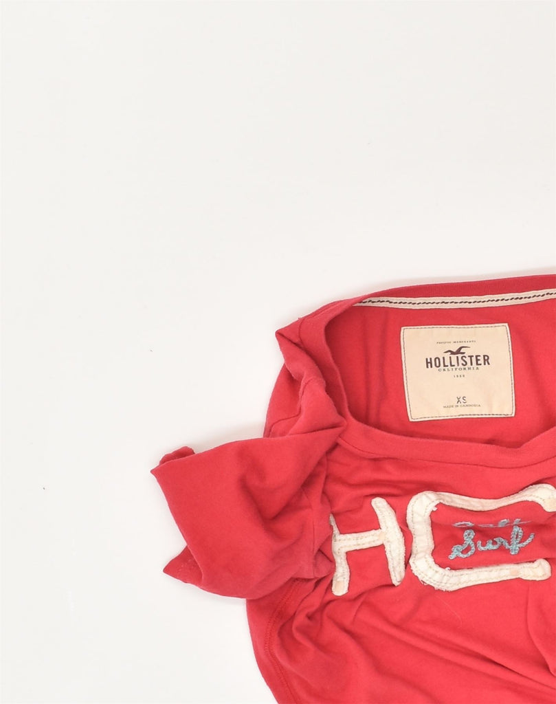 HOLLISTER Womens Graphic T-Shirt Top UK 6 XS Red Cotton | Vintage Hollister | Thrift | Second-Hand Hollister | Used Clothing | Messina Hembry 