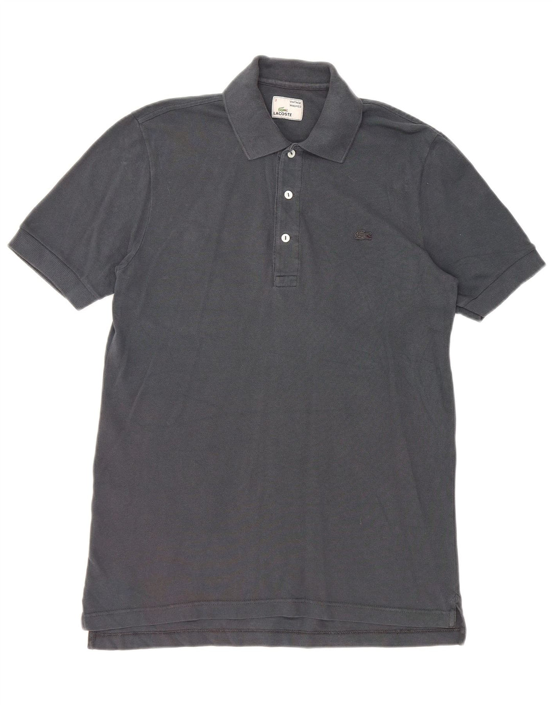LACOSTE Mens Polo Shirt Size 3 Small Navy Blue Cotton