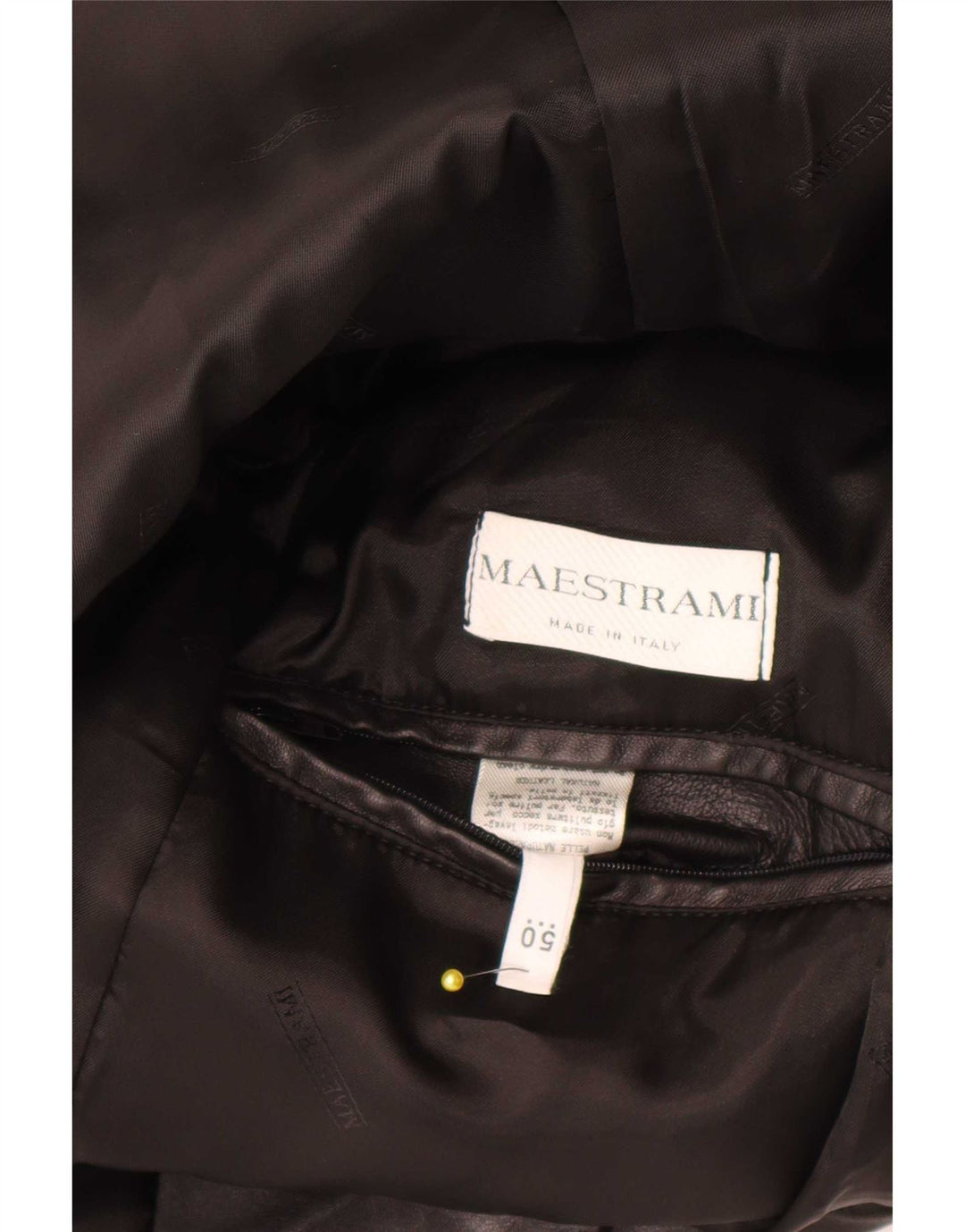 Maestrami Mens Leather Coat IT 50 Large Black