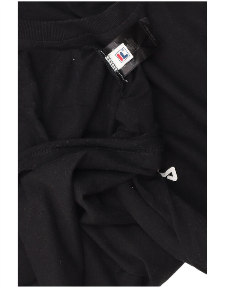FILA Mens T-Shirt Top XL Black Striped Cotton
